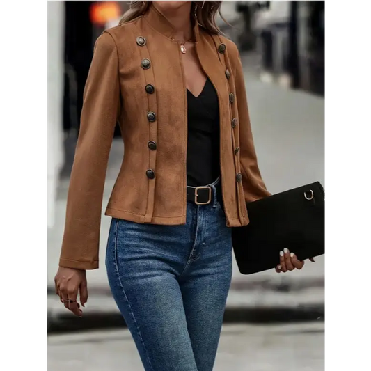 Suede Retro Double Breasted Jacket - 4