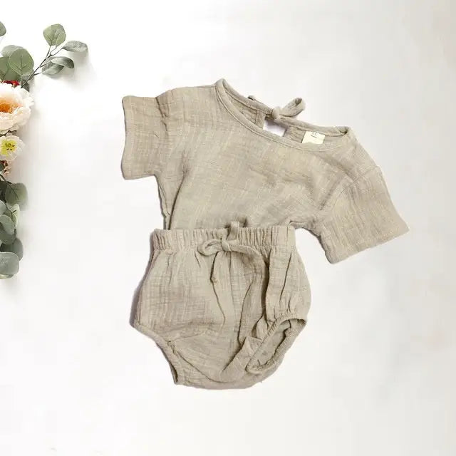 Summer Breezy Set - Infant’s Shirt & Shorts - 2 / 6M