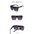 SunFrame Custom XL: Personalized Large Rim Shades - Bright Black And Gray