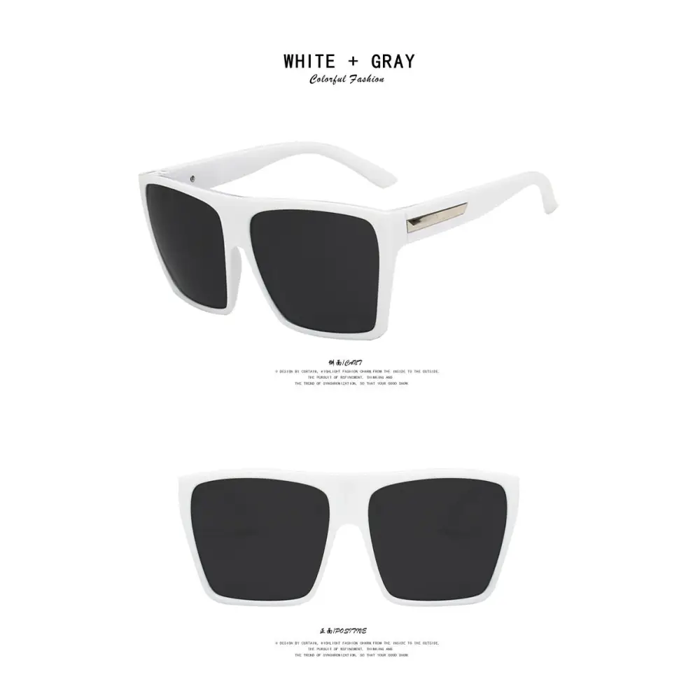 SunFrame Custom XL: Personalized Large Rim Shades - Solid White And Gray