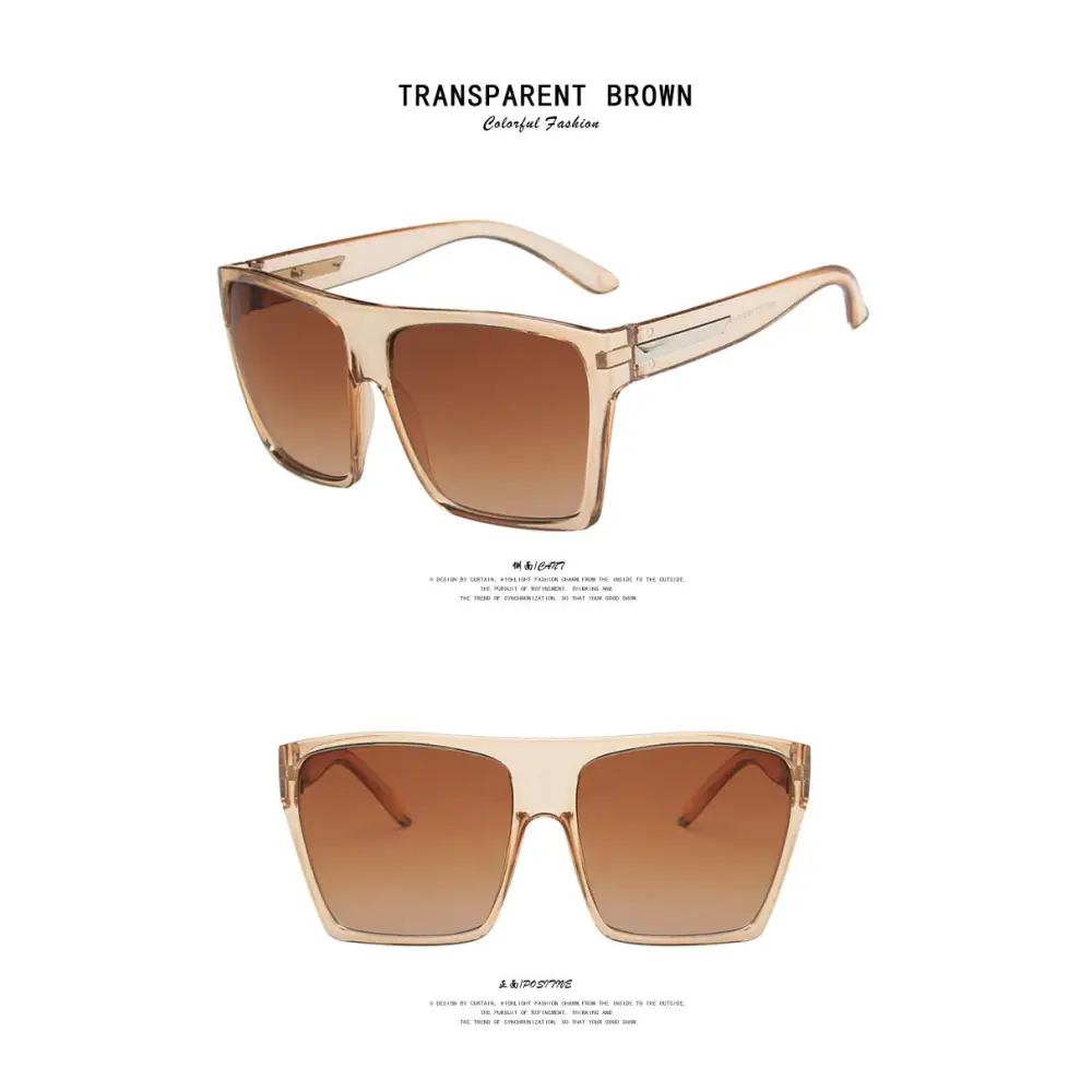 SunFrame Custom XL: Personalized Large Rim Shades - Transparent Tea
