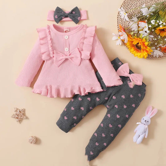 Sunken Stripe & Peach Heart Kids’ Outfit