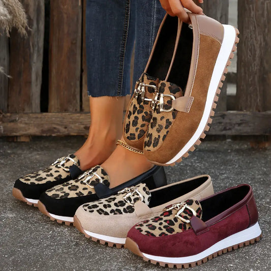 Sunny Stride: Women’s Metal Buckle Flats