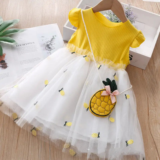 SunnyBreeze Net Yarn Dress for Baby Girls