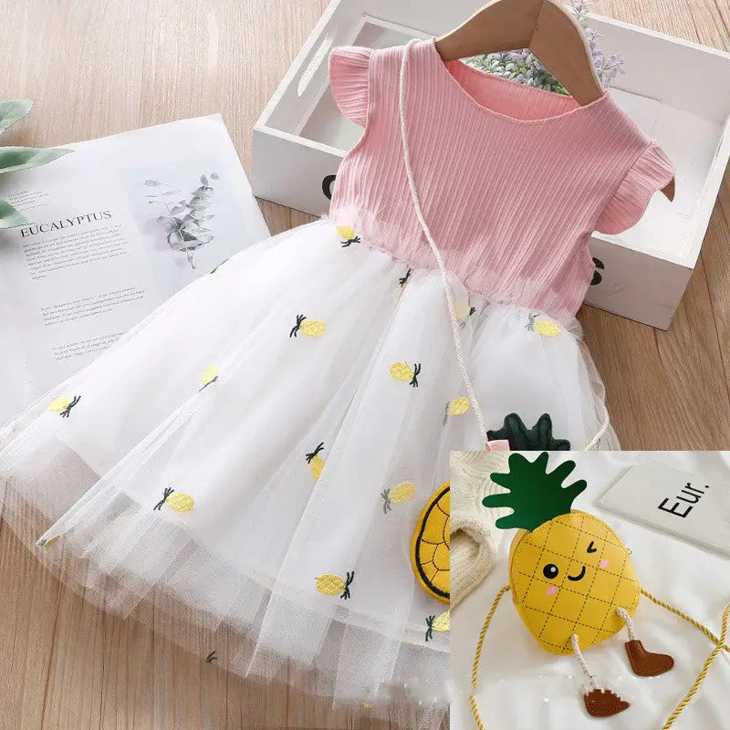 SunnyBreeze Net Yarn Dress for Baby Girls