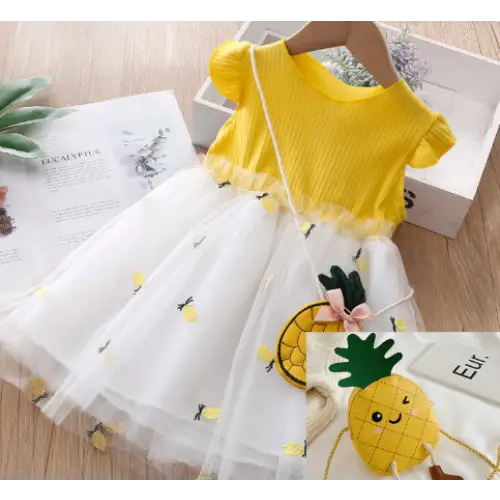 SunnyBreeze Net Yarn Dress for Baby Girls - C / 90cm