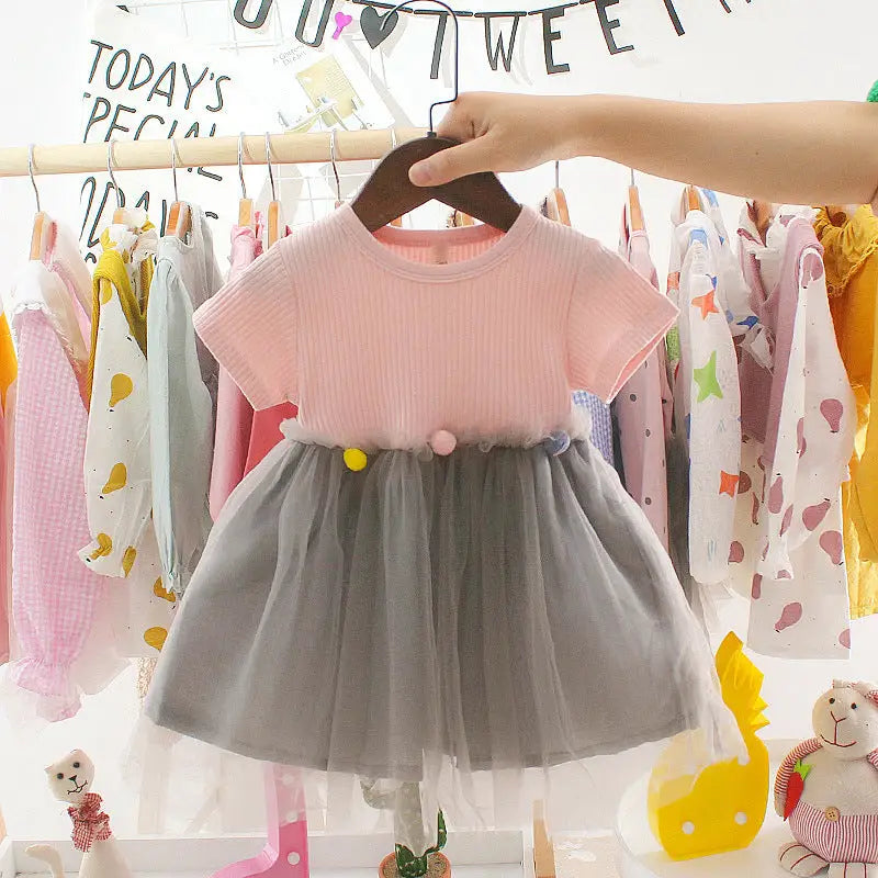SunnyCartoon Princess Mesh Dress - Birthday Magic - Pink B / 73