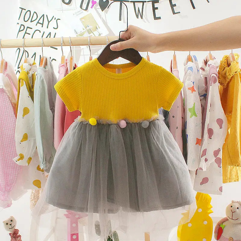 SunnyCartoon Princess Mesh Dress - Birthday Magic - Yellow / 73