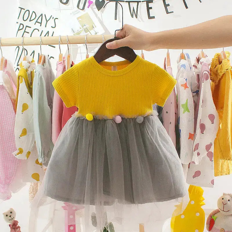 SunnyCartoon Princess Mesh Dress - Birthday Magic - Yellow / 73