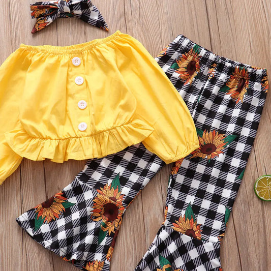 SunnyPlaid Kids 3-Piece Autumn Set