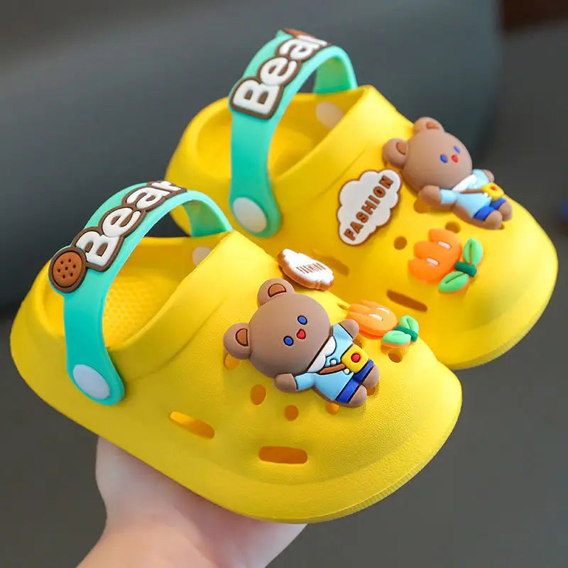 SunnySteps Kids Soft Non-Slip Summer Sandals - Flower Bear Yellow / 120