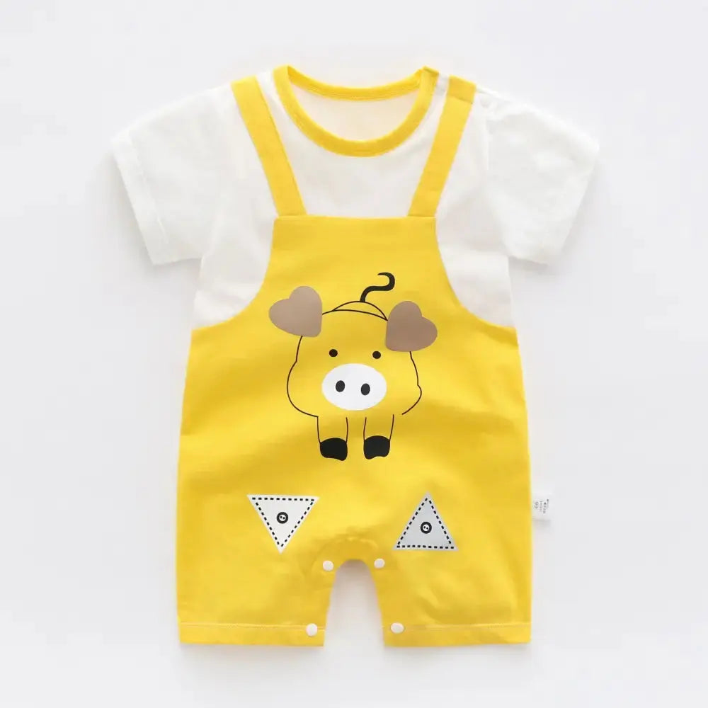 SunnyTots Pure Cotton Baby Romper - Yellow / 66cm