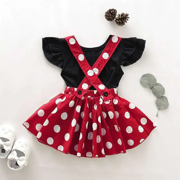 Sunshine Set: Fly Sleeve Top & Suspender Skirt