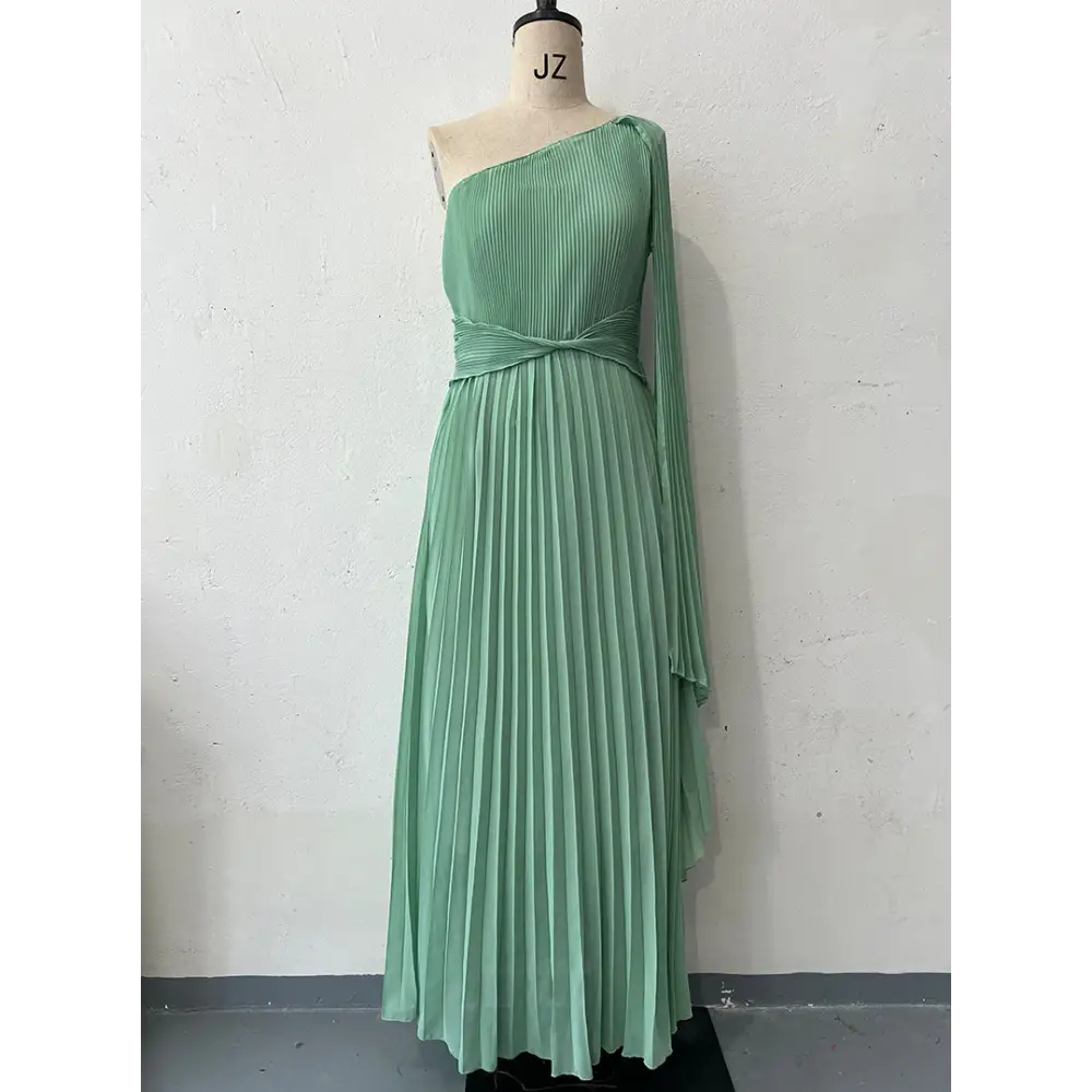 SvelteCurve Diagonal Dress - Green / S