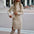 SvelteKnits: Winter Slit Turtleneck Dress - Beige / S