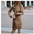SvelteKnits: Winter Slit Turtleneck Dress - Camel / 2XL