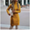 SvelteKnits: Winter Slit Turtleneck Dress - Yellow / 2XL