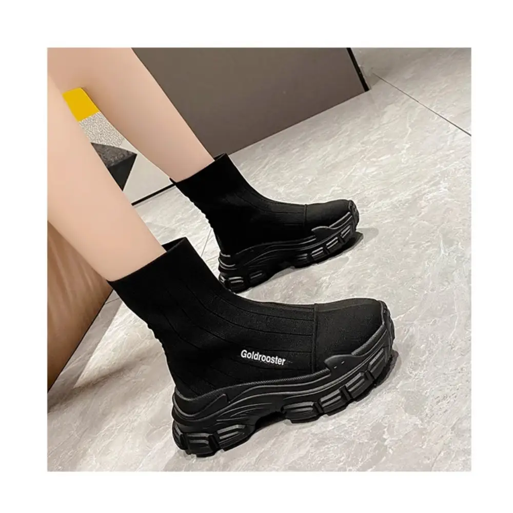 Sweet Tube White High Heel Round Toe Sponge Cake Platform Shoes