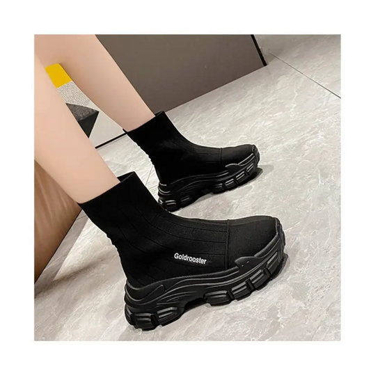 Sweet Tube White High Heel Round Toe Sponge Cake Platform Shoes