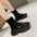Sweet Tube White High Heel Round Toe Sponge Cake Platform Shoes - Letter Black / 35