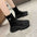 Sweet Tube White High Heel Round Toe Sponge Cake Platform Shoes - Two black bars / 35