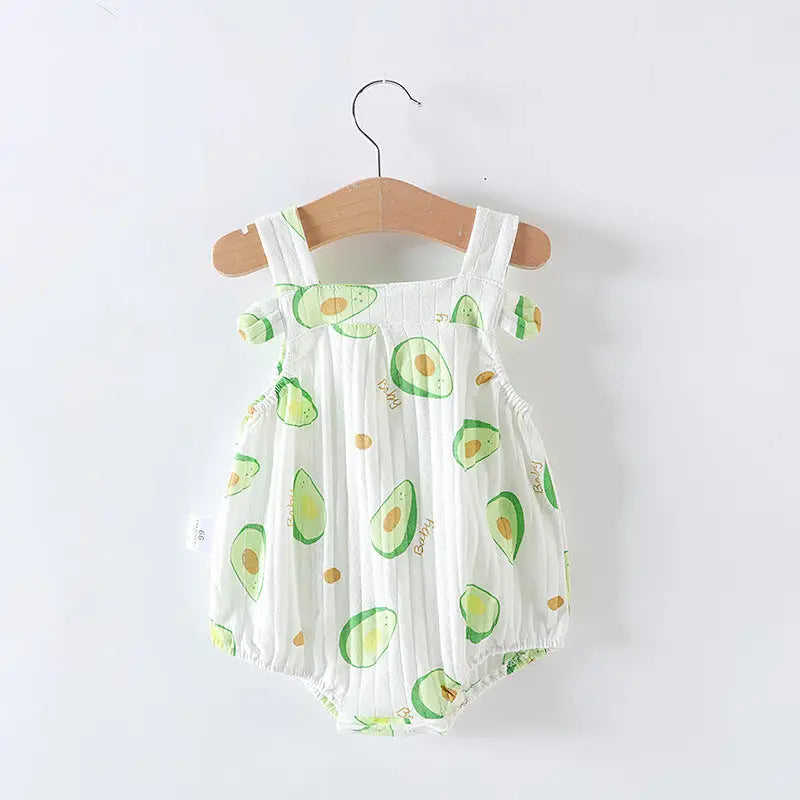 SweetPea Newborn Romper: Adorable One-piece Dress - Avocado / 66cm