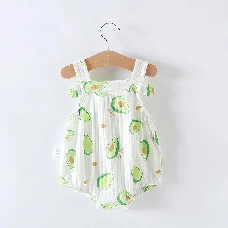 SweetPea Newborn Romper: Adorable One-piece Dress - Avocado / 66cm