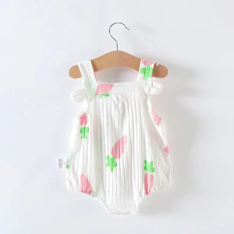 SweetPea Newborn Romper: Adorable One-piece Dress - Carrot / 66cm