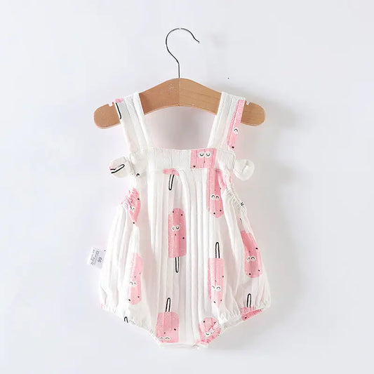 SweetPea Newborn Romper: Adorable One-piece Dress - Powder ice cream / 100cm