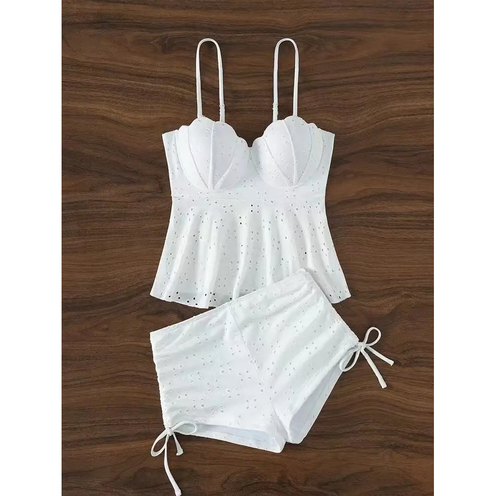 Swimsuit Hollow Shell Hard Bag Solid Color Women’s Bikini