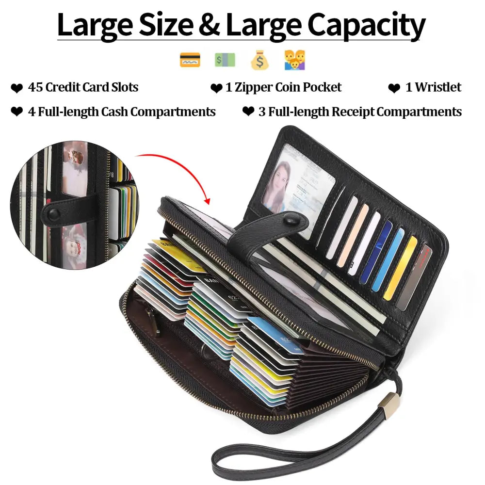 Synthetic Leather Daily Wallet with Anti-Theft Protection