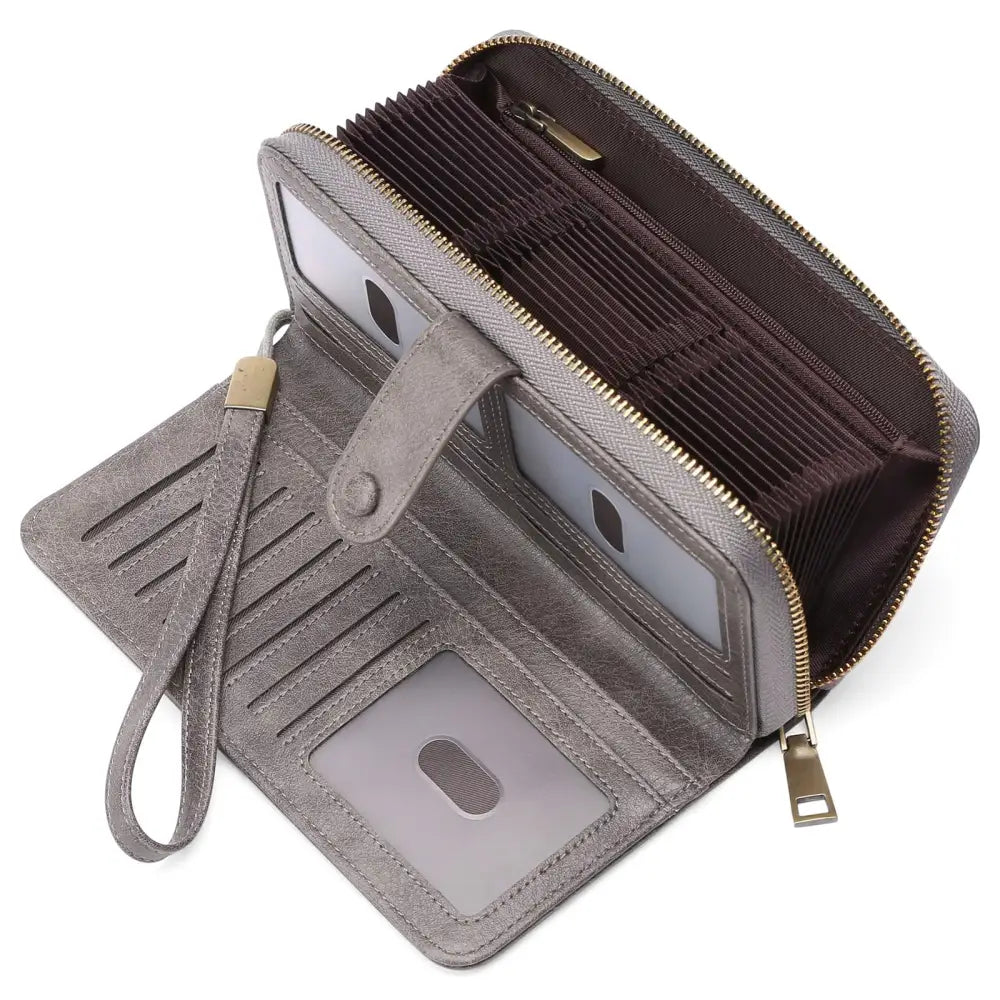 Synthetic Leather Daily Wallet with Anti-Theft Protection