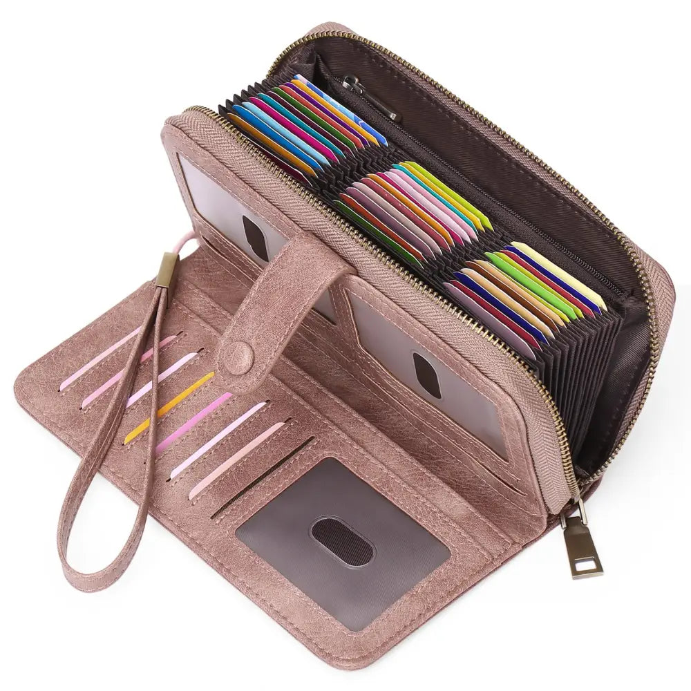 Synthetic Leather Daily Wallet with Anti-Theft Protection