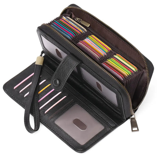 Synthetic Leather Daily Wallet with Anti-Theft Protection