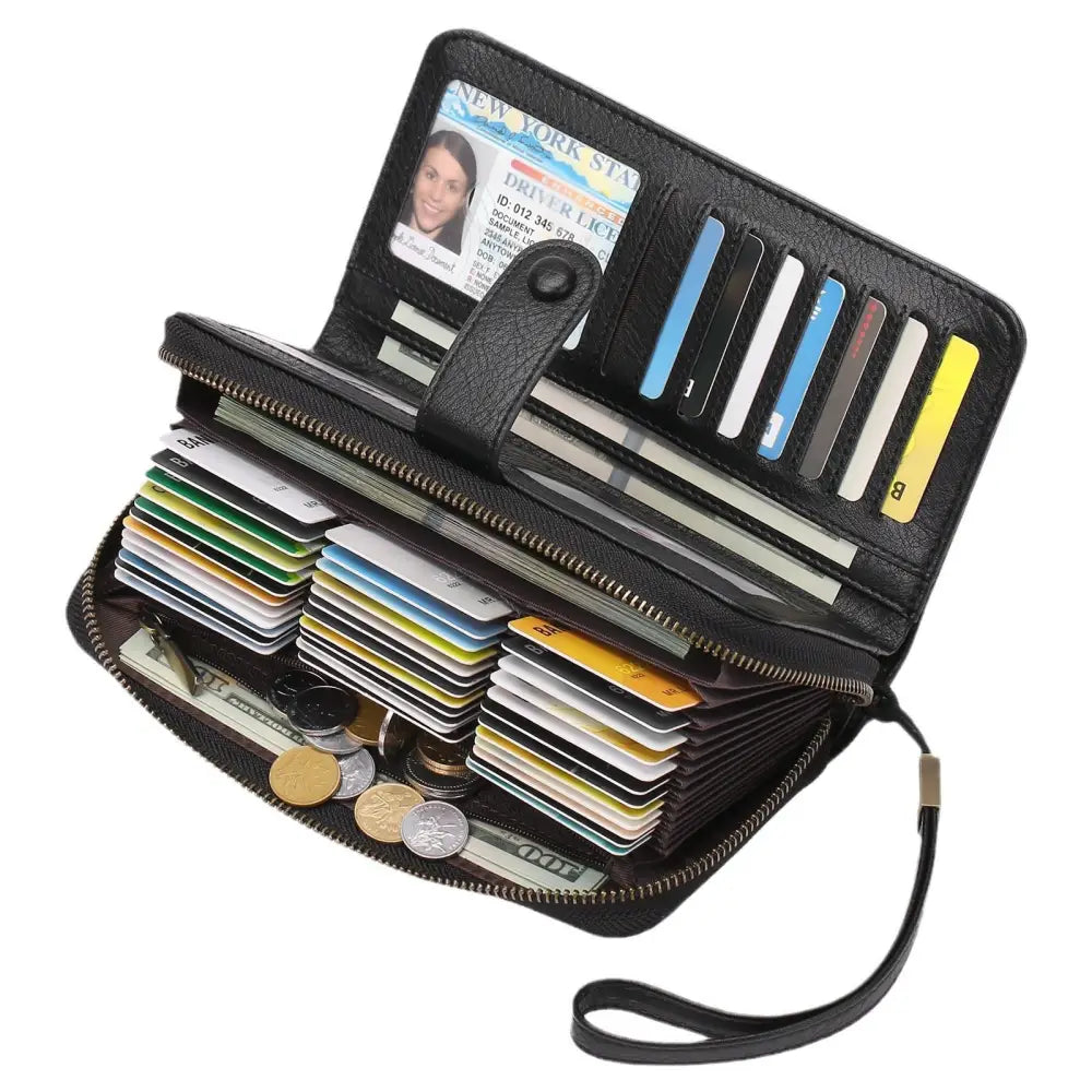 Synthetic Leather Daily Wallet with Anti-Theft Protection