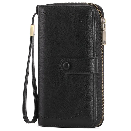 Synthetic Leather Daily Wallet with Anti-Theft Protection