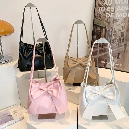 Synthetic Leather Three-Dimensional Pocket Bow Square Bag