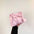 Synthetic Leather Three-Dimensional Pocket Bow Square Bag - Pink