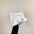 Synthetic Leather Three-Dimensional Pocket Bow Square Bag - White