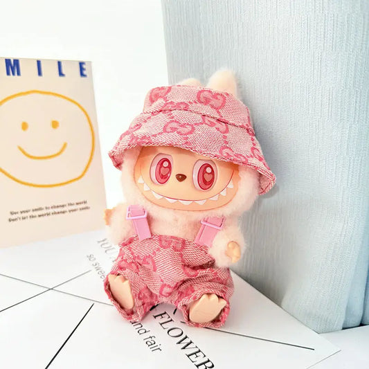 The Monsters Labubu Vinyl Blind Box Clothes Collection No label pink GG two piece set