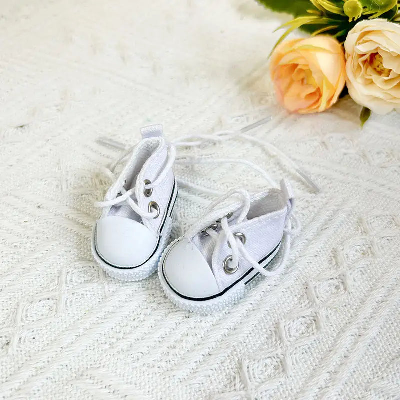 The Monsters Labubu Vinyl Blind Box Clothes Collection Small white canvas shoes