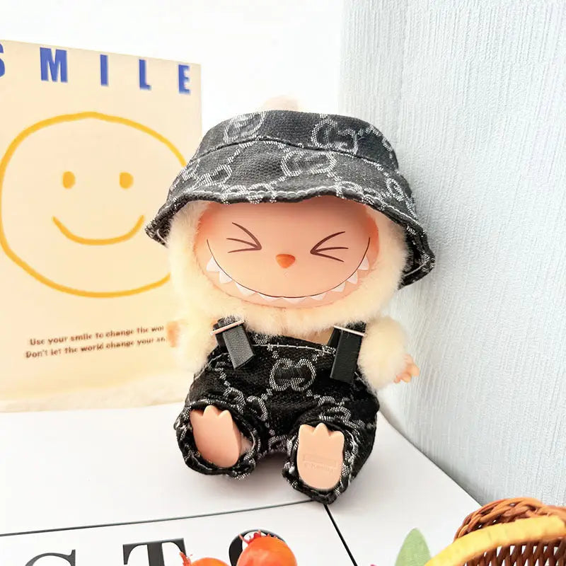 The Monsters Labubu Vinyl Blind Box Clothes Collection Unmarked black GG two piece suit