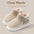 Thick Flannel Indoor Slippers with 4 cm Heel in Multiple Colors - Milky White / 36to37