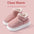 Thick Flannel Indoor Slippers with 4 cm Heel in Multiple Colors - Pink / 36to37