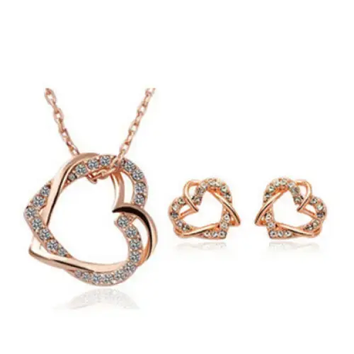 Timeless Love: Heart & Diamond Elegance - Golden