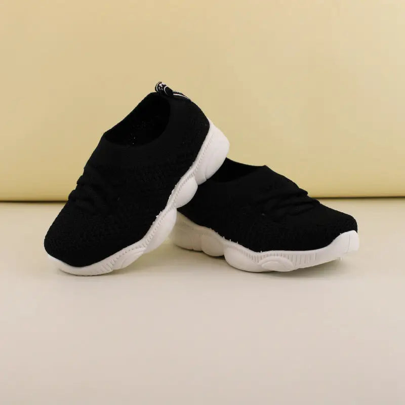 Tiny Treads: Soft-Soled Toddler Shoes - Black / 27