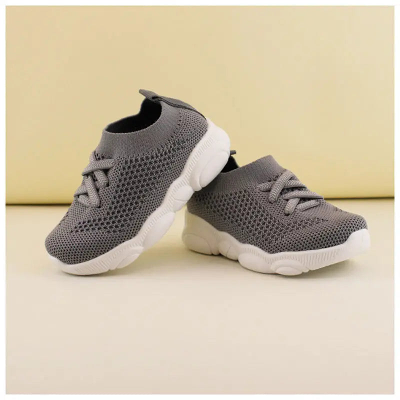 Tiny Treads: Soft-Soled Toddler Shoes - Grey / 28