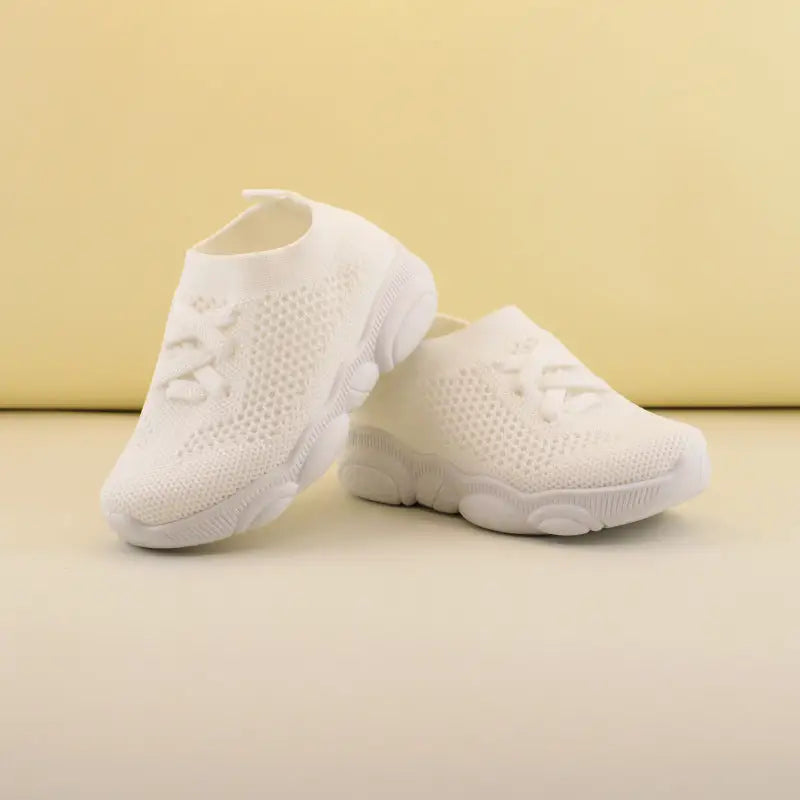 Tiny Treads: Soft-Soled Toddler Shoes - White / 33