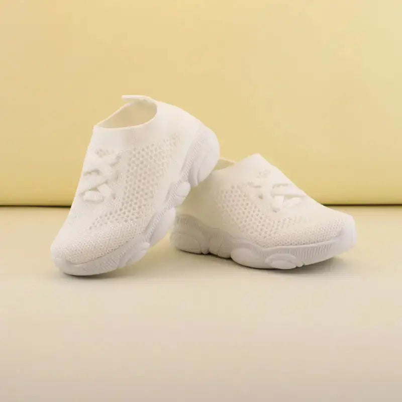 Tiny Treads: Soft-Soled Toddler Shoes - White / 33