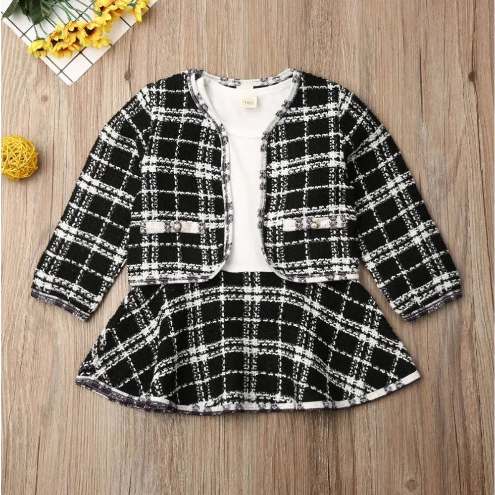 Tiny Wind Suit Dress Set - Black / 130cm